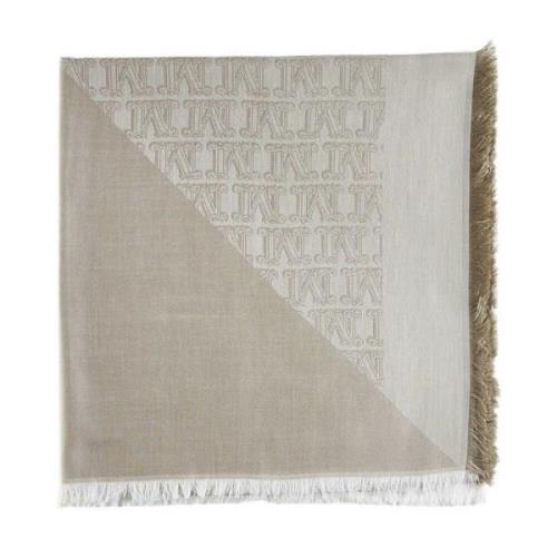 Geode Jacquard Sjal Beige Hvid