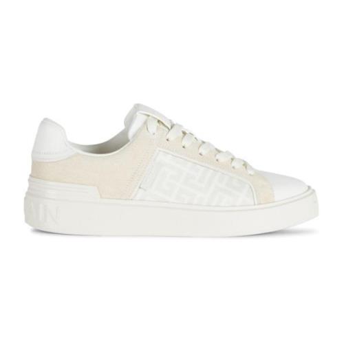 B-Court monogrammed nylon og læder sneakers