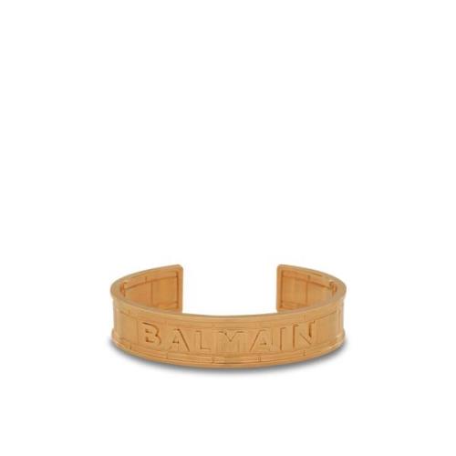 Guld-tone bh-manchet armbånd med logo