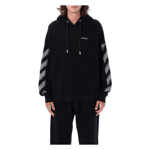 Pixel Diag Skate Hoodie Sort Hvid