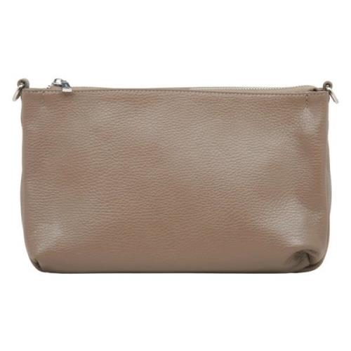 Kvinders Mørk Beige Læder Crossbody Taske ER00115560