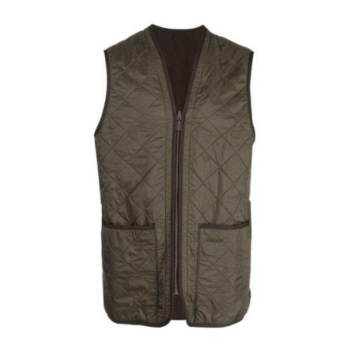 Grøn Polarquilt Vest Lynlås For