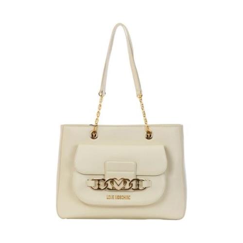 Ivory Shopper Taske med Guld Detaljer