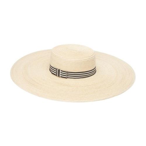 Hvid Straw Capeline Hat