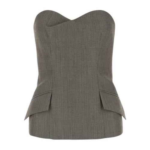 Elegant Wool Bodice i Duegrå