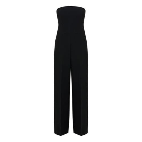 Sort Jumpsuit med Brede Ben