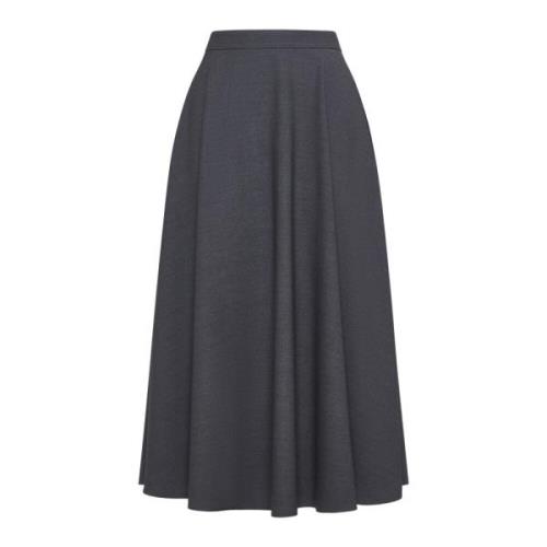 Midi Full Skirt i Mørkegrå