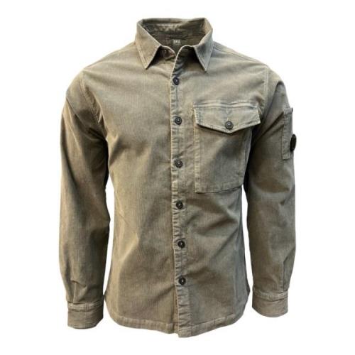 Corduroy Overshirt, Grå-Grøn