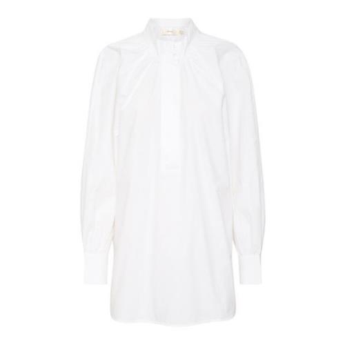 Draped Tunic Bluse Pure White