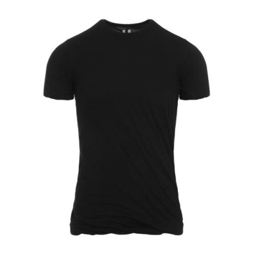 Sort Bomuld Draperet T-Shirt