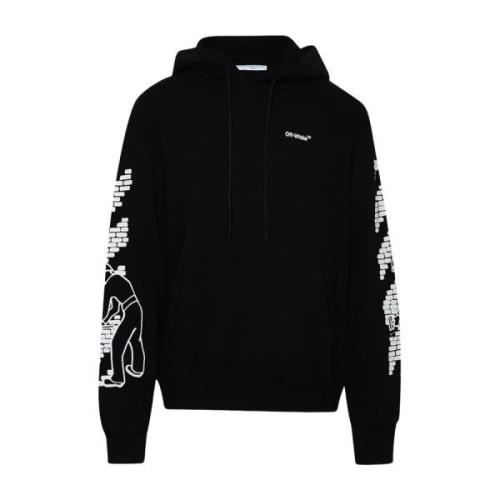 Murpile Trykt Slim Hoodie Sort