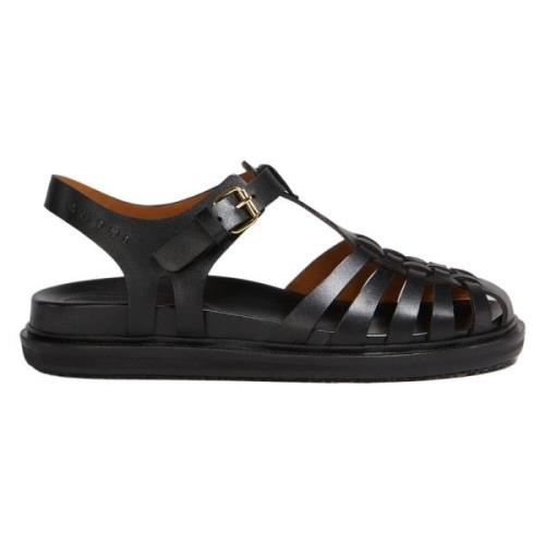 Læder fisker sandal