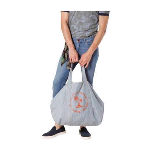 Orange Print Bomuld Unisex Taske