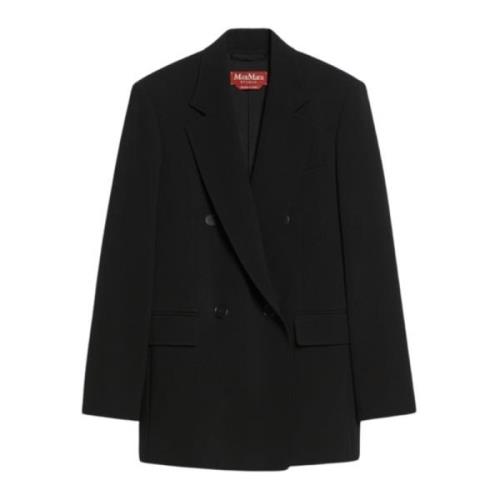 Oversize Dobbeltbrystet Blazer Sort