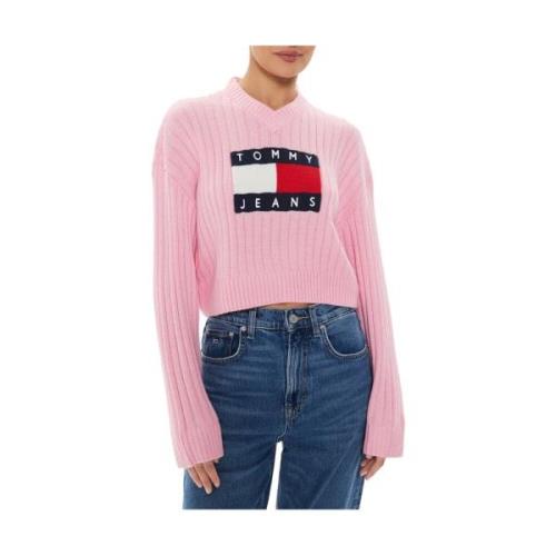 Rosa Sweater Casual Moderne Rund Hals