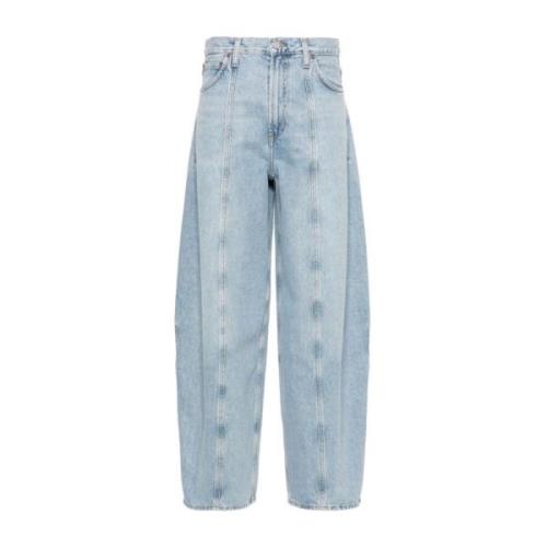 Blå Bomuld Tapered Leg Jeans