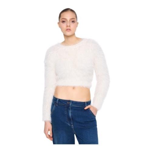 Rund hals langærmet crop top