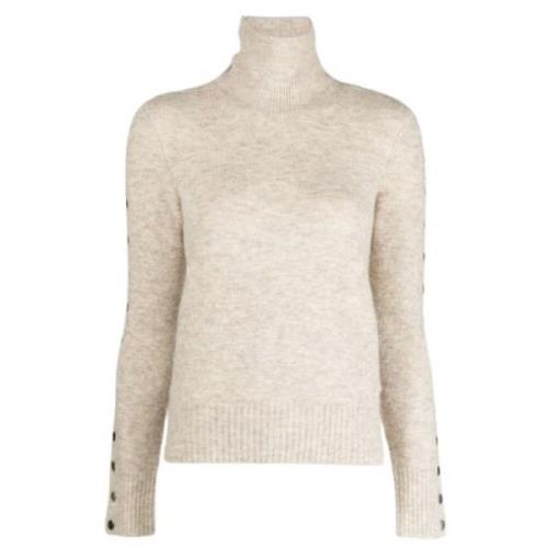 Beige Turtleneck Pullover Lange Ærmer