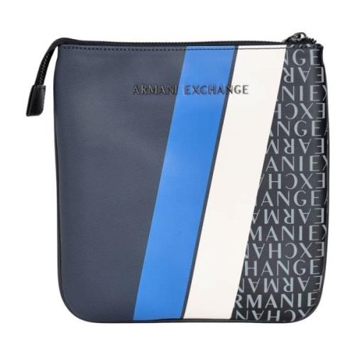 Blå Herre Crossbody Taske Moderne Design