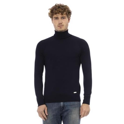 Blå Uld Turtleneck Sweater