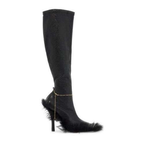 Slinky Leather High Legging Boots