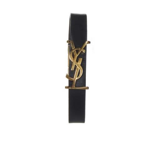 Sort YSL Charme Læderarmbånd