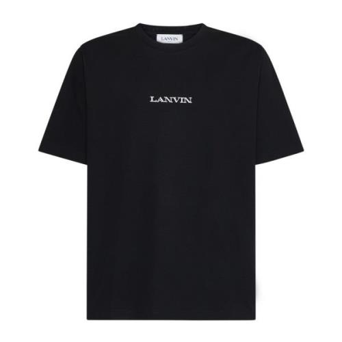 Sort Bomulds T-shirt med Bouclette Logo