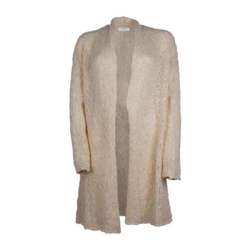 Beige Wool Blend Cardigan Kjole