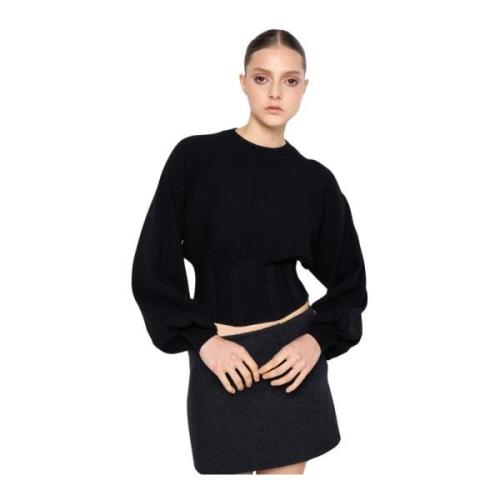 Puff Sleeve Round Neck Sweater