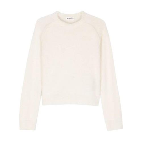 Hvid Uld Blandings Rund Hals Sweater