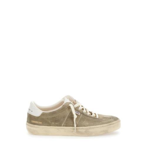 Beige Sneakers i Ruskind Læder Hæl