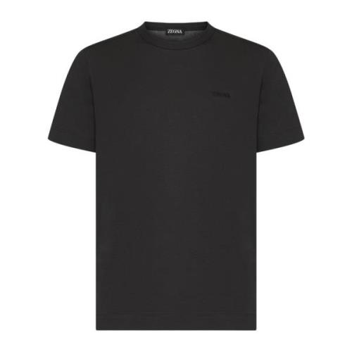 Mørkebrun Bomuld Crew Neck T-shirt