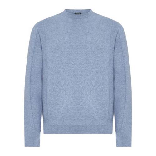 Lysblå Uld Cashmere Crew Neck Sweater