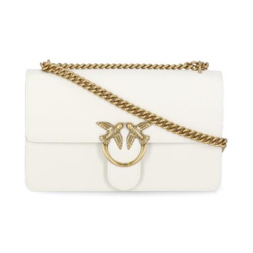 Ivory Læder Crossbody Taske Love Birds