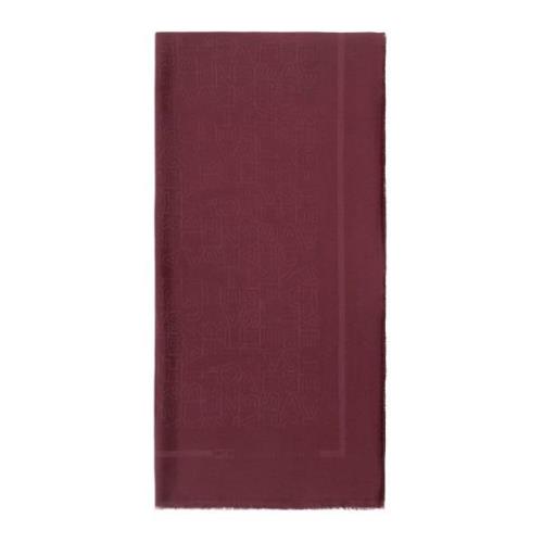 Burgundy Jacquard Lettering Scarf