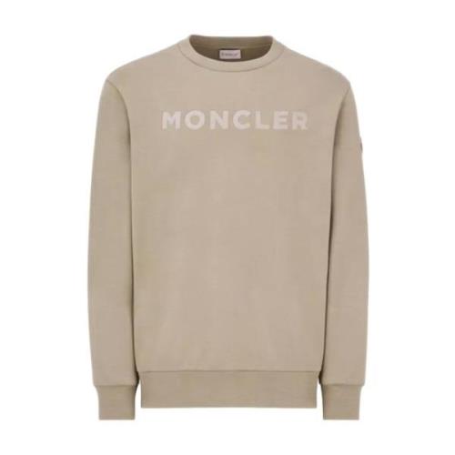 Beige Logo Sweatshirt Løs Pasform Bomuld