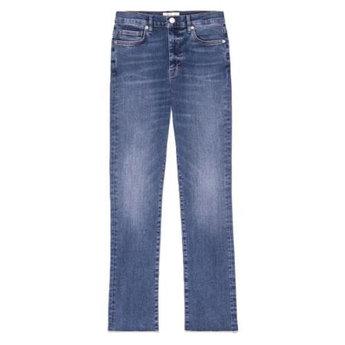 Høj Straight Rå Denim Jeans