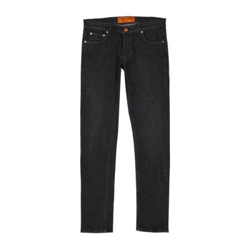 Sort Bomuld Denim Slim Jeans