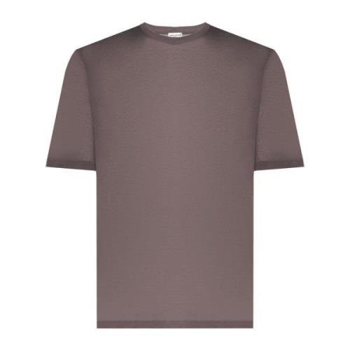 Taupe Crew Neck Bomuld T-shirt