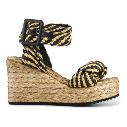 Sennep & Sort Raffia Kile Sandal