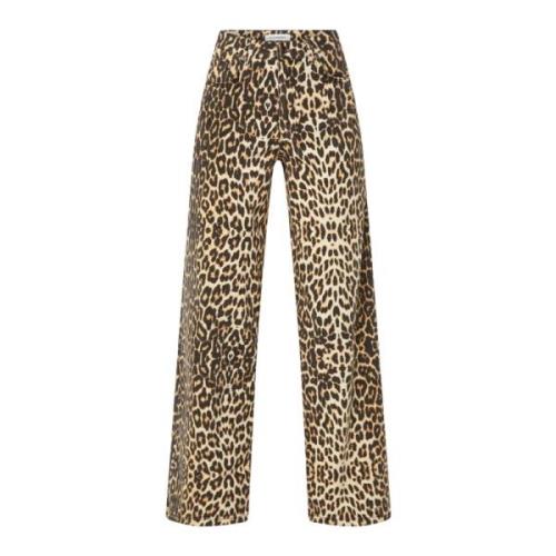 Panter Print Wide Leg Jeans