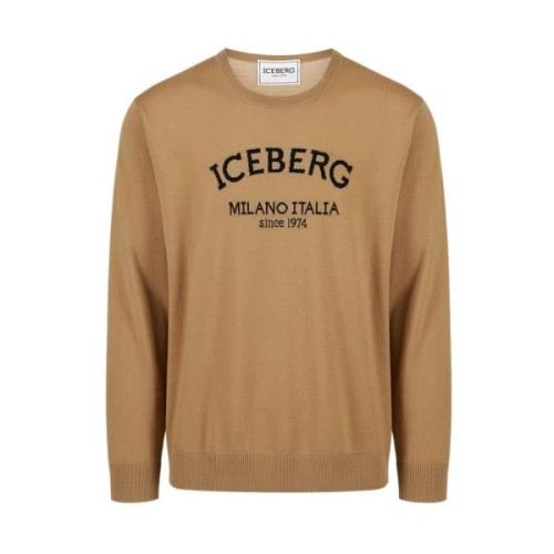 Karamel Crew-neck Sweater med Logo