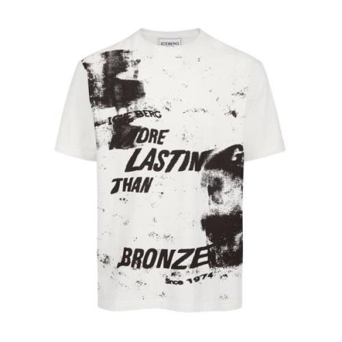 Hvid T-shirt med Lastin Bronce Print