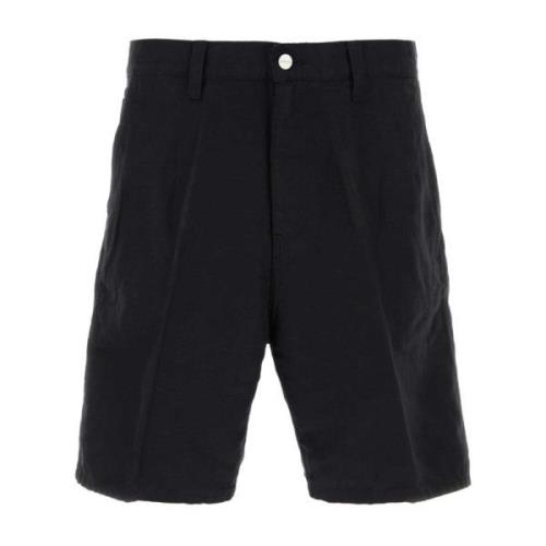 Sort Bomuld Blandet Knæ Shorts