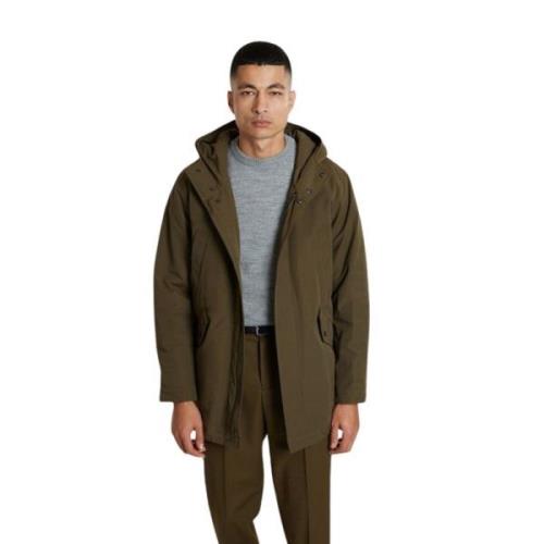 Khaki Vandafvisende Parka, Lige Skåret