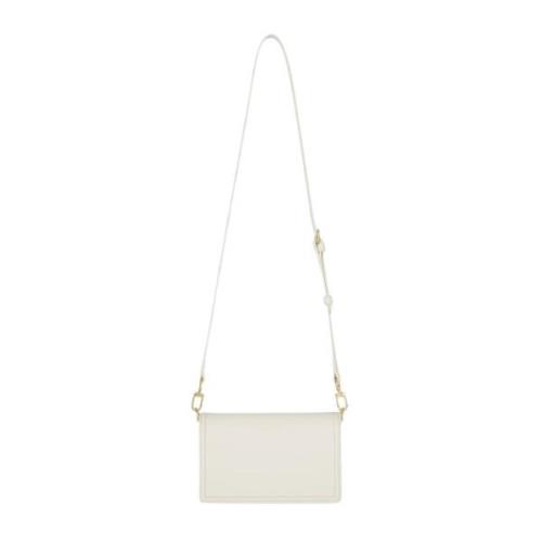 Hvid Stof Crossbody Taske