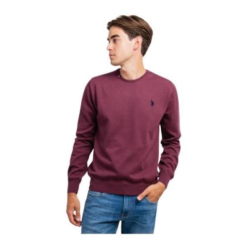 Herre Sweater EH33-259 Bourgogne Rund Hals 100% Bomuld