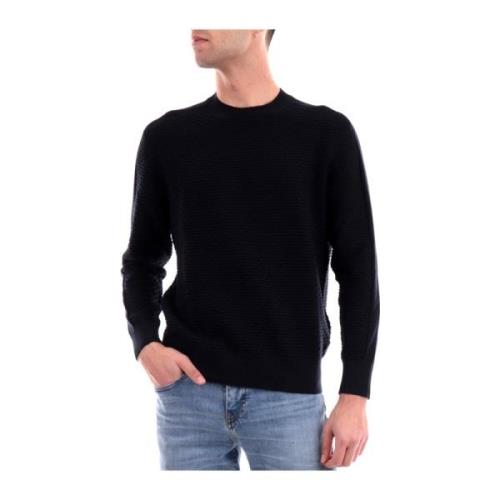 Blå Sweater Basic Rund Hals