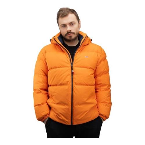 Herre Puffer Jakke, Orange, Regular Fit