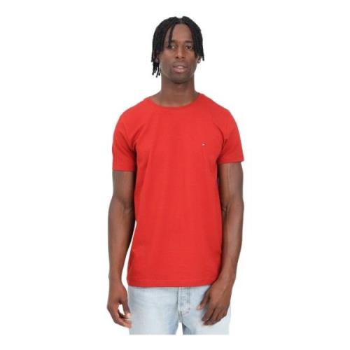 Rød kortærmet T-shirt Casual Stil